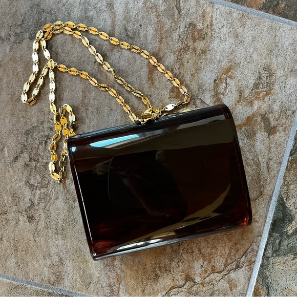Vintage Wilardy Lucite Translucent Tortoise Purse - Picture 3 of 12